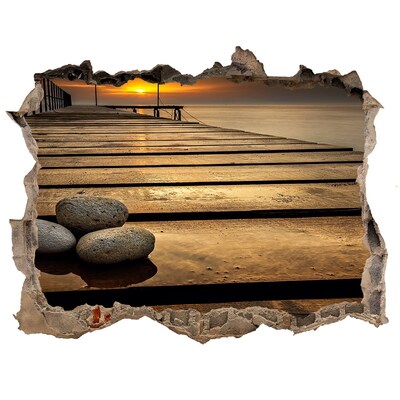 Sticker buco nel muro Tramonto sul molo