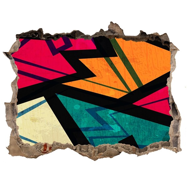 Sticker buco nel muro Un murale colorato in un buco nel muro