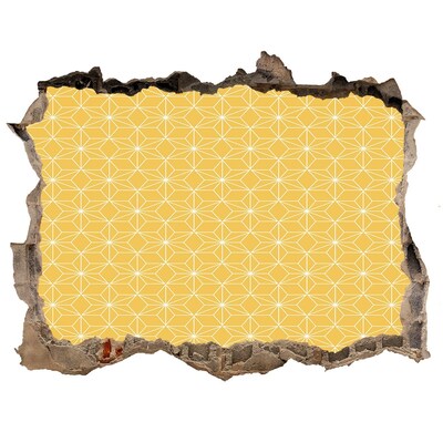 Adesivo buco nel muro Geometria dorata su sfondo di cemento