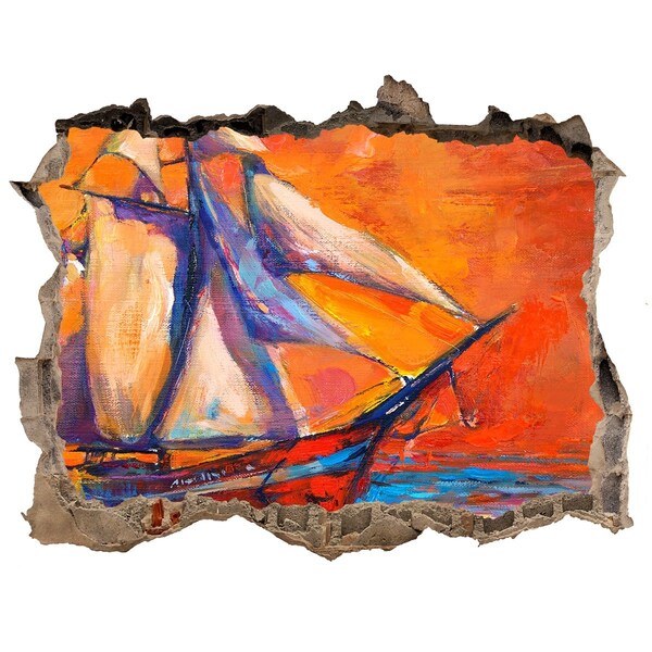 Finto buco nel muro 3D Tramonto sul mare