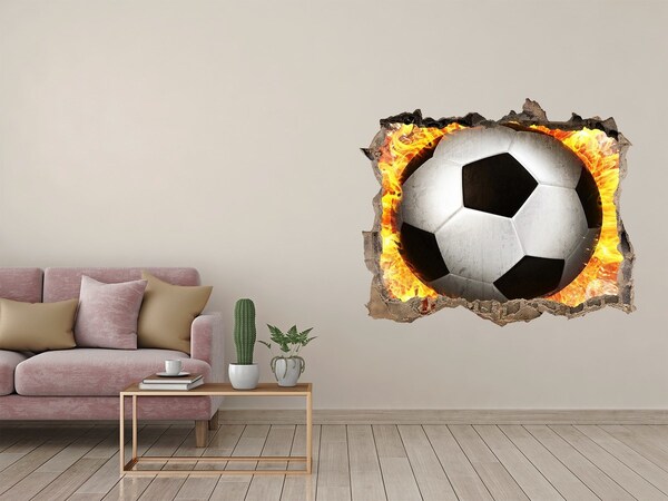 Sticker buco nel muro Calcio in fiamme