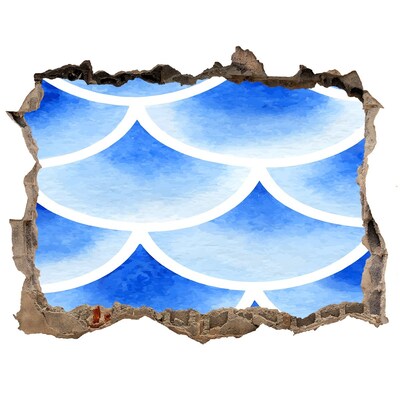 Sticker buco nel muro Onde d'acqua in una fessura nel muro