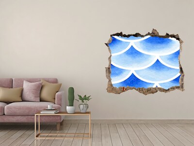 Sticker buco nel muro Onde d'acqua in una fessura nel muro