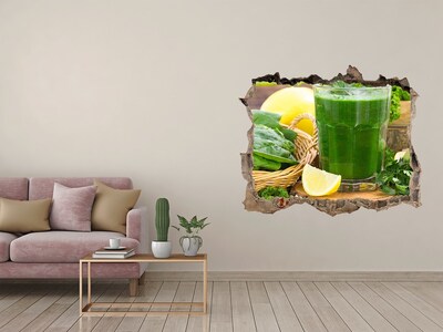 Finto buco nel muro 3D Cocktail verde in un ambiente naturale