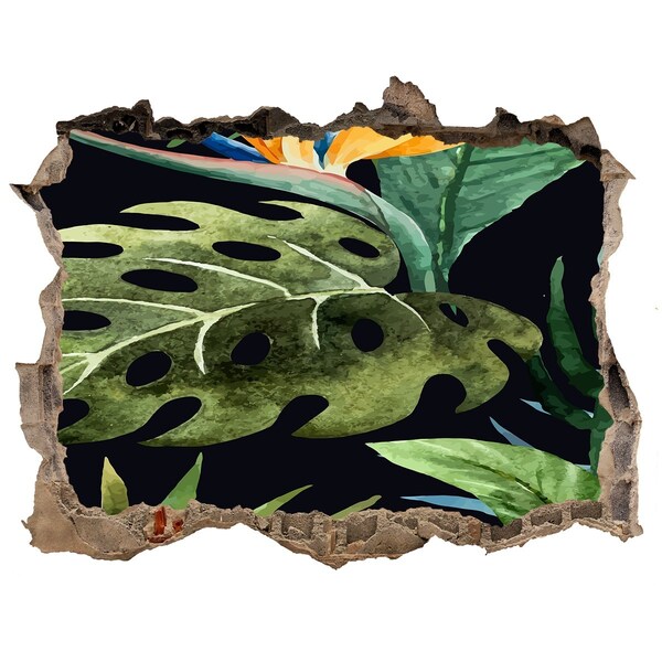 Sticker buco nel muro Giungla tropicale dietro il muro