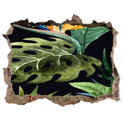 Sticker buco nel muro Giungla tropicale dietro il muro