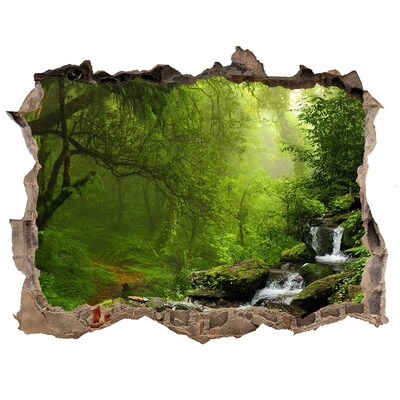 Sticker buco nel muro Foresta verde con cascata
