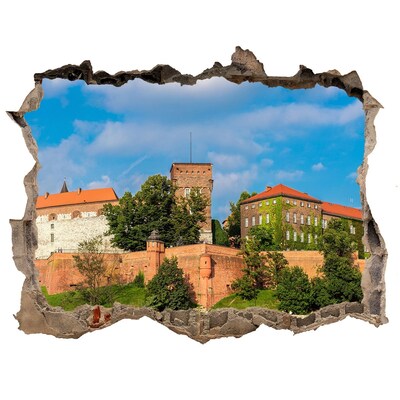 Adesivo buco nel muro Castello sulla collina