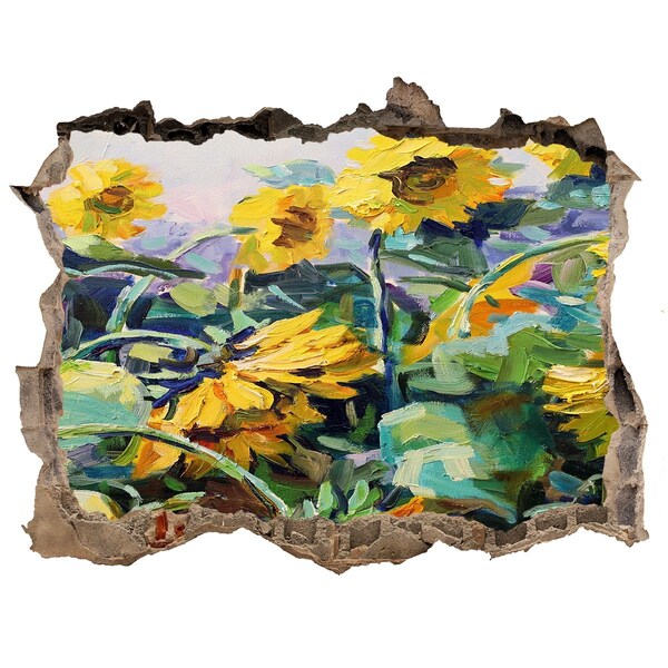 Adesivo buco nel muro Girasoli in giardino