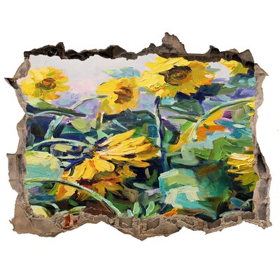 Adesivo buco nel muro Girasoli in giardino