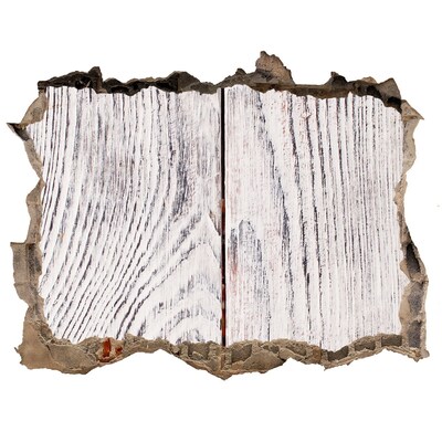 Sticker buco nel muro Tavola di legno in un muro danneggiato