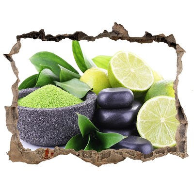 Finto buco nel muro 3D Agrumi freschi ed erbe aromatiche