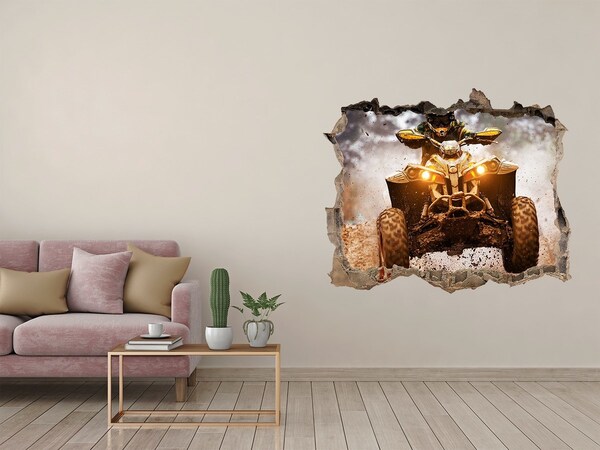 Finto buco nel muro 3D Quad da rally in azione