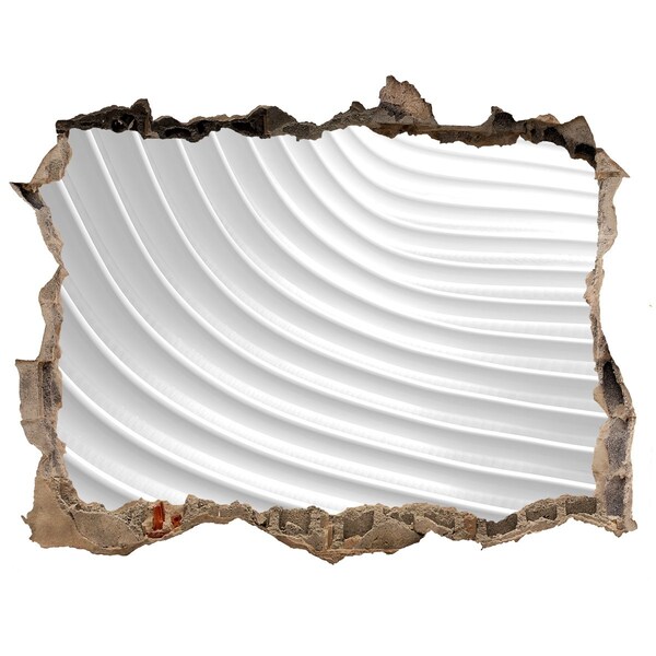 Sticker buco nel muro Un muro spezzato con vista su linee ondulate