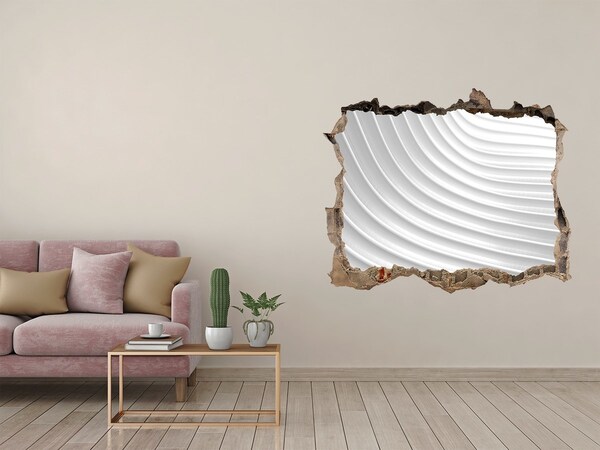 Sticker buco nel muro Un muro spezzato con vista su linee ondulate