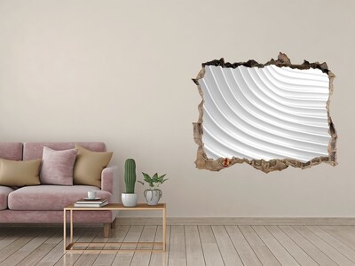Sticker buco nel muro Un muro spezzato con vista su linee ondulate