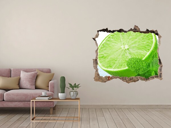 Adesivo buco nel muro Lime fresco con menta