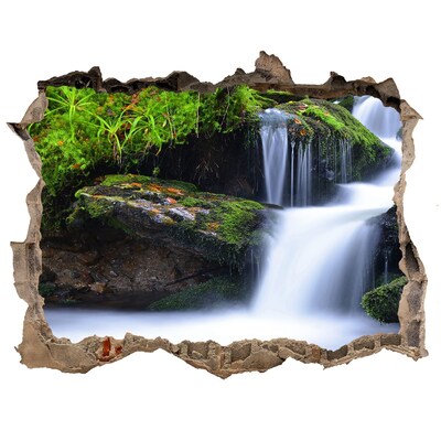 Finto buco nel muro 3D Cascata nella foresta
