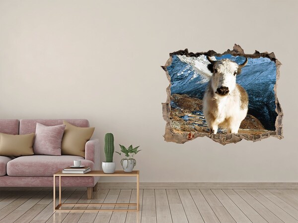 Sticker buco nel muro Bufalo di montagna in una tana nel muro