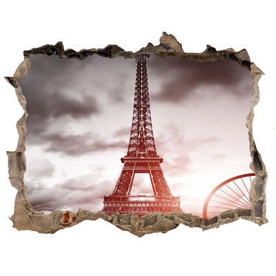 Sticker buco nel muro La Torre Eiffel a Parigi