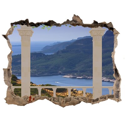 Finto buco nel muro 3D Vista della pittoresca baia
