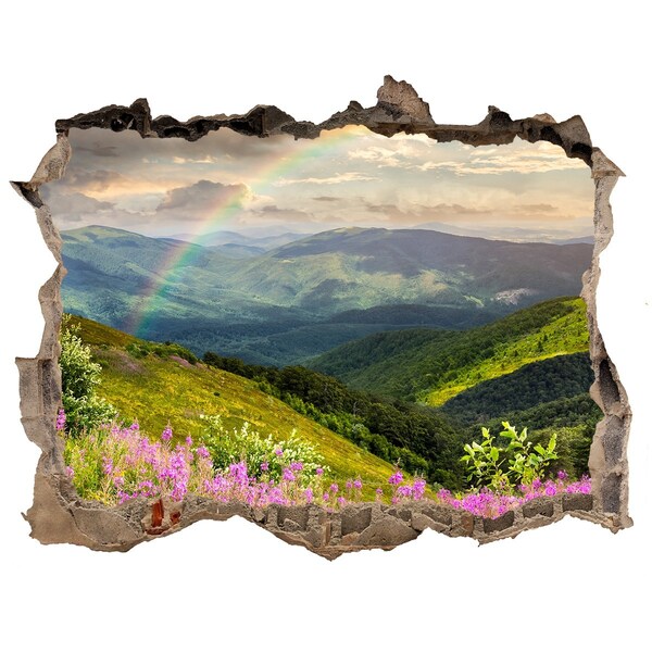 Sticker buco nel muro Paesaggio montano arcobaleno
