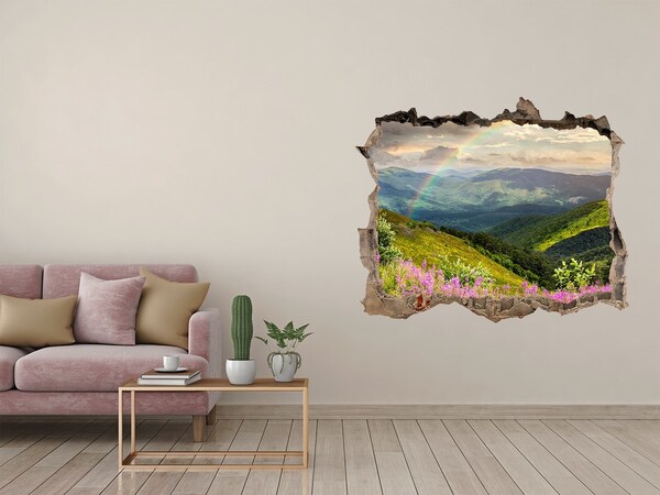 Sticker buco nel muro Paesaggio montano arcobaleno
