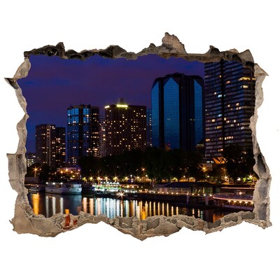 Sticker buco nel muro Panorama notturno della città