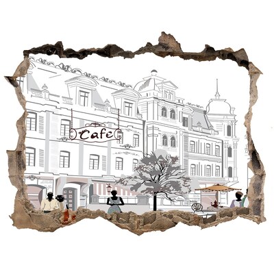 Finto buco nel muro 3D Caffè in stile europeo