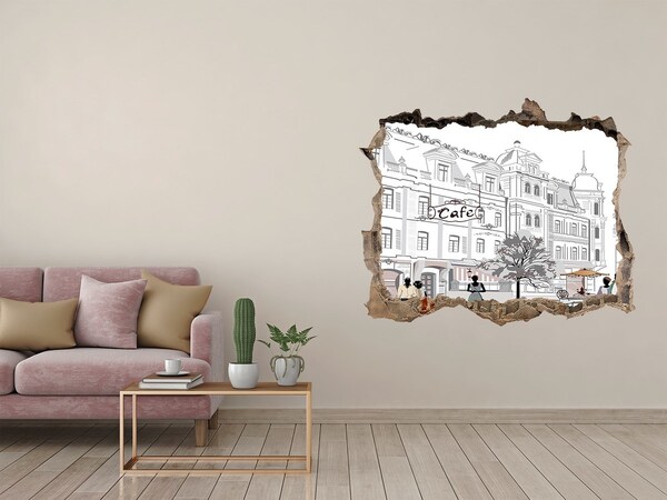Finto buco nel muro 3D Caffè in stile europeo