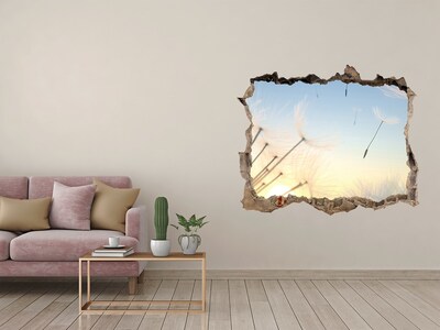 Sticker buco nel muro Paesaggio fiorito all'alba