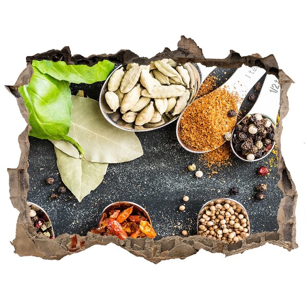 Finto buco nel muro 3D Spezie da cucina in un buco nel muro