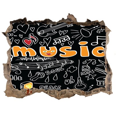 Sticker buco nel muro Il mondo musicale dietro il muro