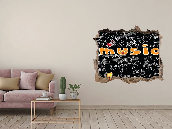 Sticker buco nel muro Il mondo musicale dietro il muro
