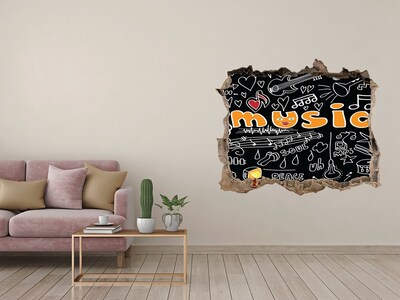Sticker buco nel muro Il mondo musicale dietro il muro
