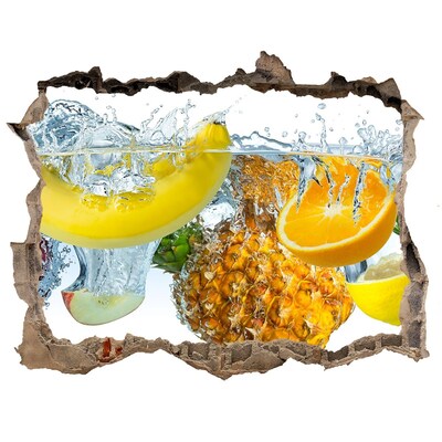 Sticker buco nel muro Cascata di frutta in cemento