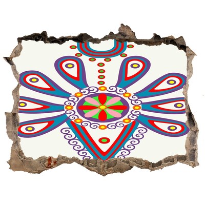 Adesivo buco nel muro Un motivo colorato sullo sfondo di un muro danneggiato