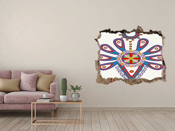 Adesivo buco nel muro Un motivo colorato sullo sfondo di un muro danneggiato