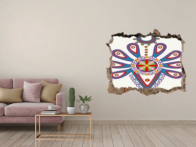 Adesivo buco nel muro Un motivo colorato sullo sfondo di un muro danneggiato