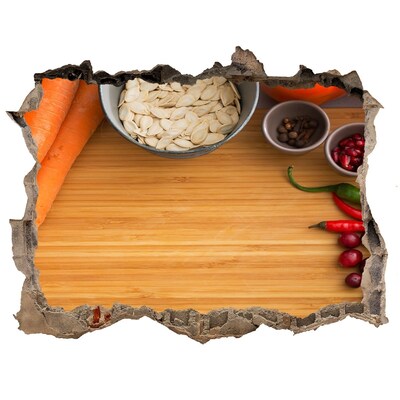 Finto buco nel muro 3D Vista della cucina da dietro il muro