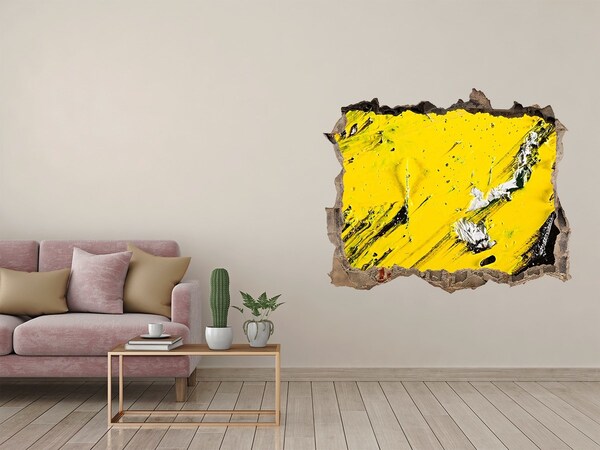 Sticker buco nel muro Buco d'oro nel cemento