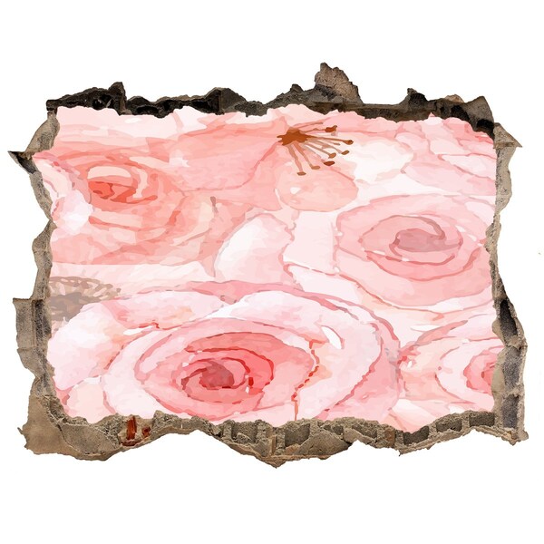 Finto buco nel muro 3D Un murale floreale in un buco nel muro