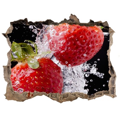 Finto buco nel muro 3D Fragole succose in acqua