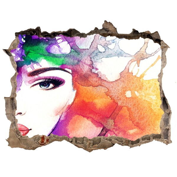 Finto buco nel muro 3D Ritratto in acque colorate