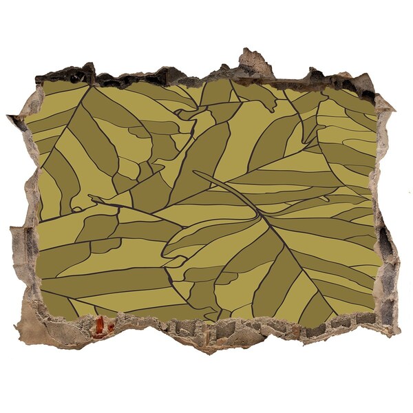 Adesivo buco nel muro Foglie nel cemento