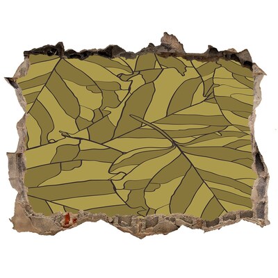 Adesivo buco nel muro Foglie nel cemento