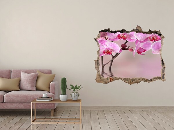 Sticker buco nel muro Orchidea in un muro diroccato
