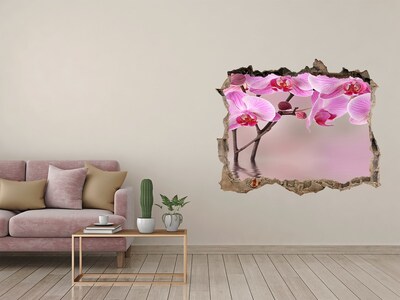 Sticker buco nel muro Orchidea in un muro diroccato