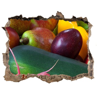 Sticker buco nel muro Frutta e verdura in un buco nel muro