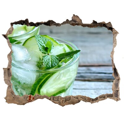 Finto buco nel muro 3D Un cocktail rinfrescante alla menta
